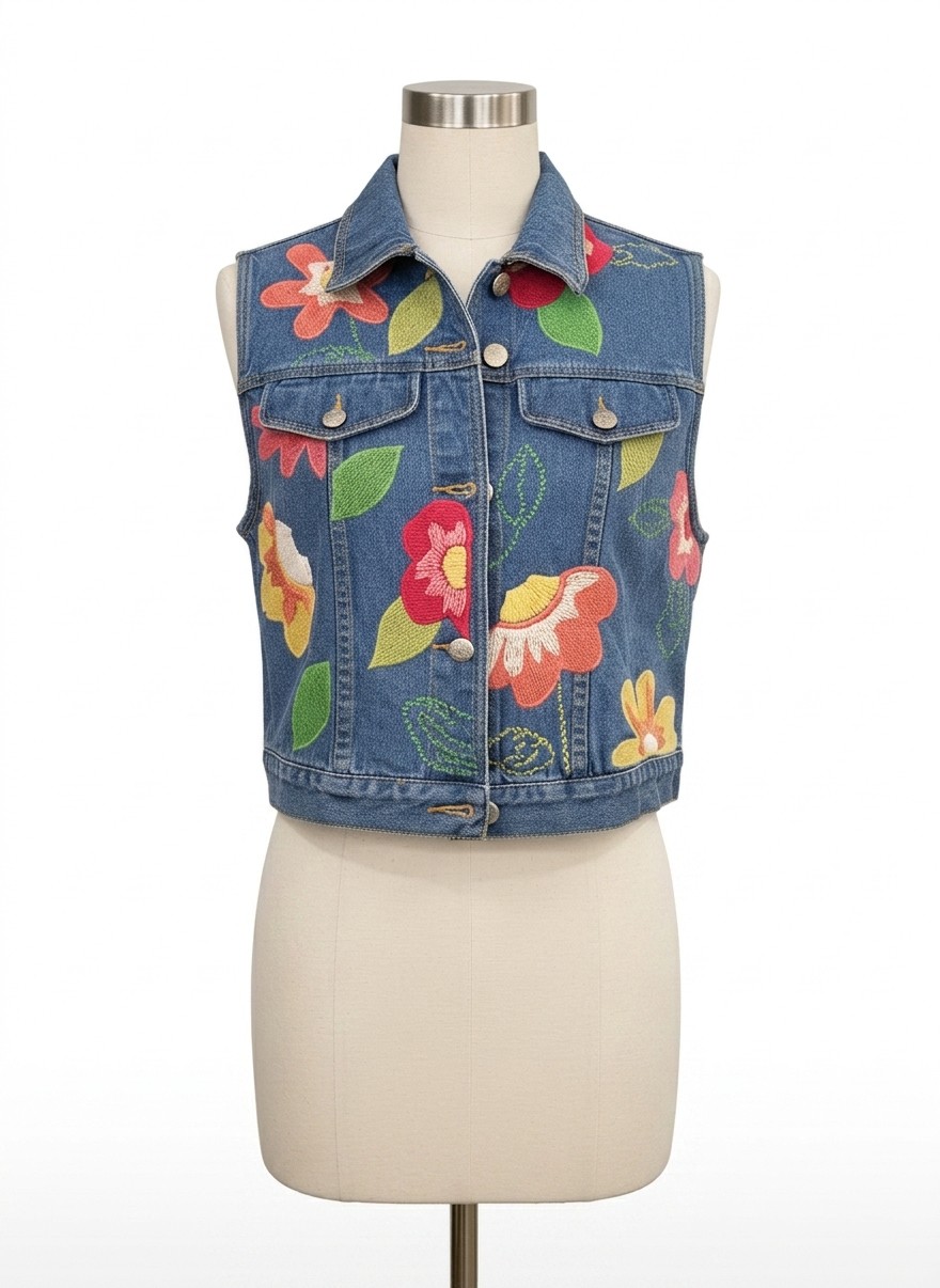 Susan Bristol Denim Vest, Small