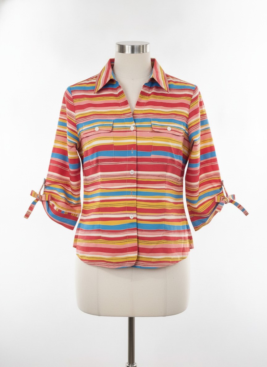 Ann Carson Silk LS BU Top, Small