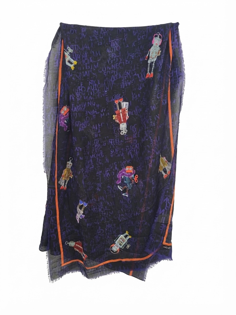 Marc Cain Robot Print Scarf