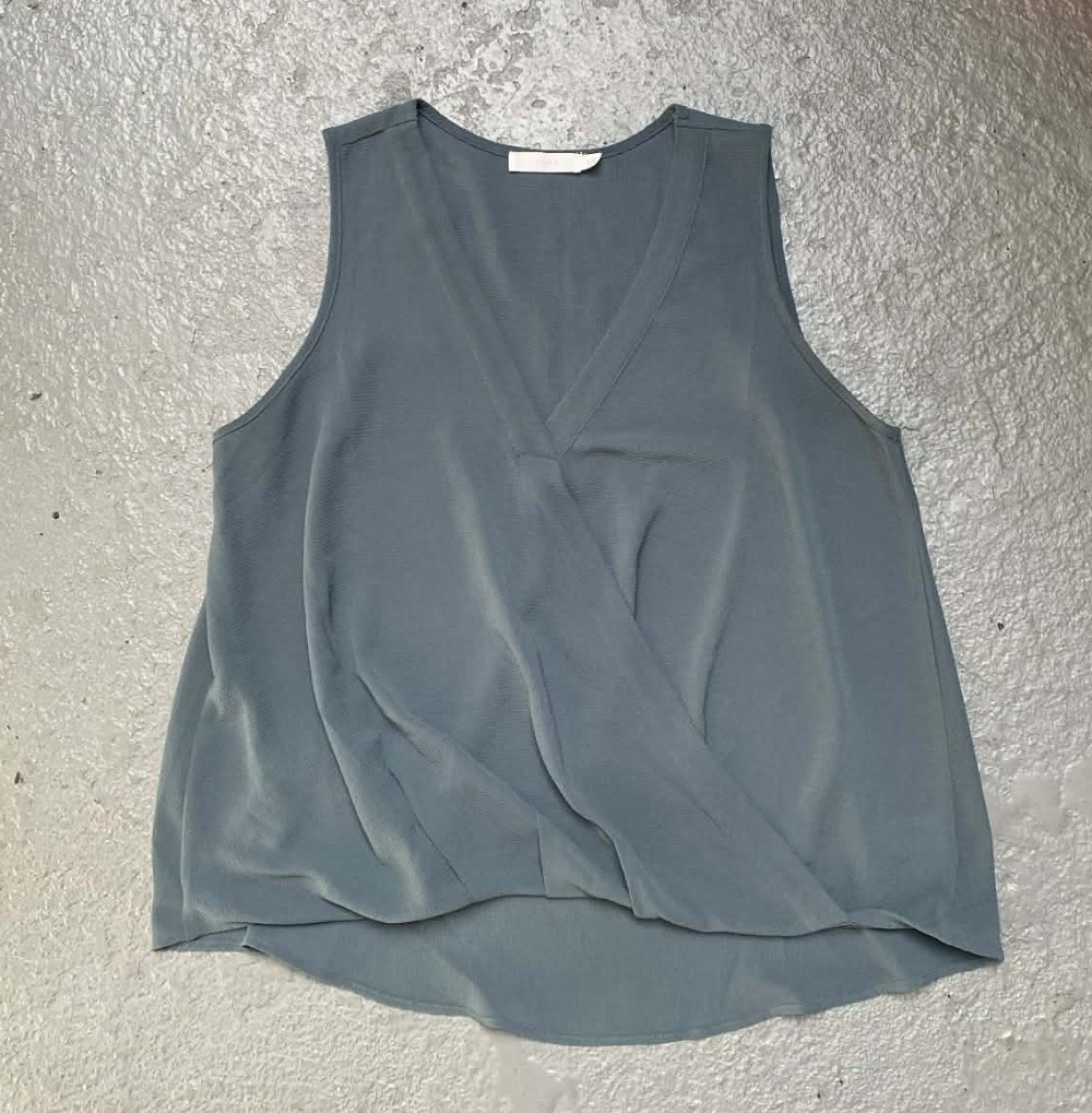 Lush Faux Wrap Blouse SL