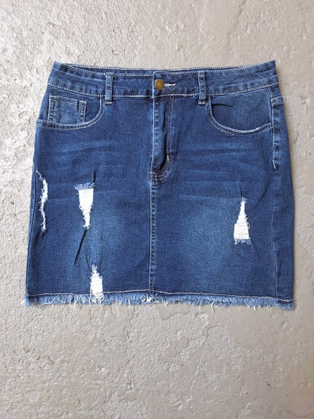 Jeans Skirt Distressed