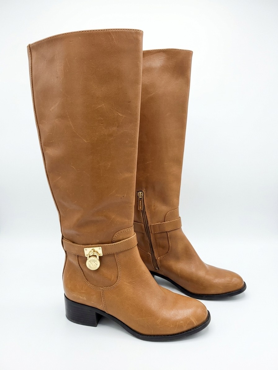 Michael Kors Hamilton Tall Leather Riding Boots, 5.5