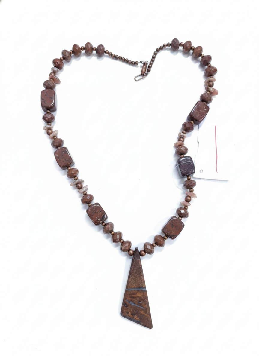 Vintage Brown Rust Jasper Necklace