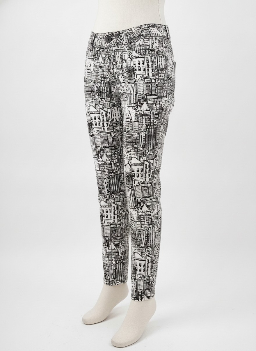 Raffaello Ross Slim Fit Abstract Print Pants, 38