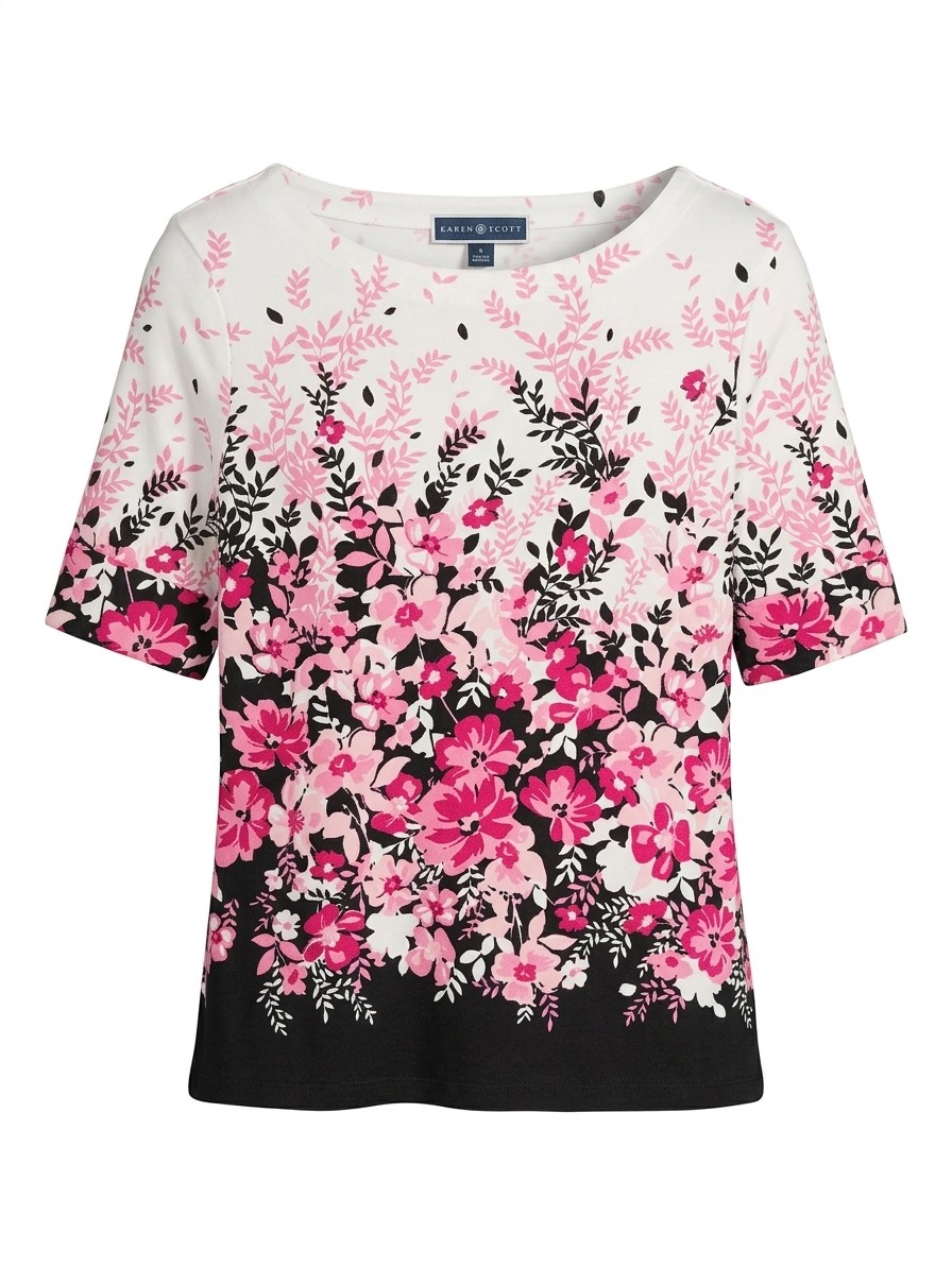 Karen Scott 3/4 Slv Top, PP NWT