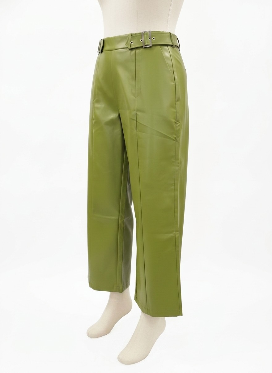 Oshoplive Wide Leg Faux Leather Pants, XL