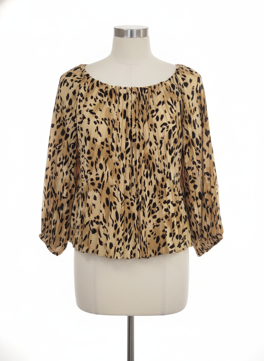 Inc Pleated LS Top, Medium