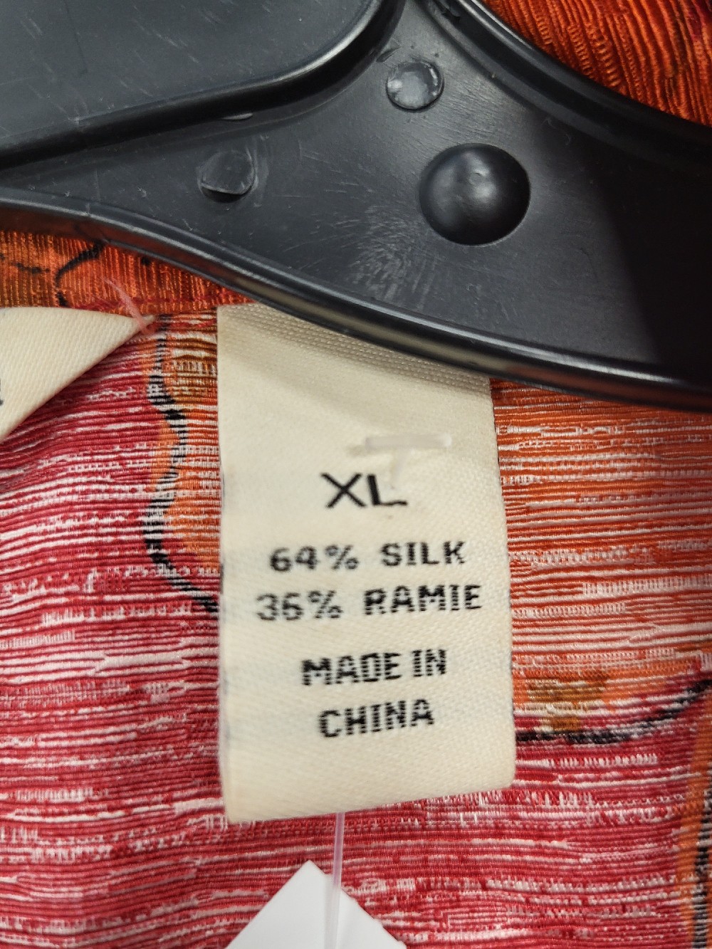 French Laundry Silk/Ramie Blend Floral Print LS BU Top, XL