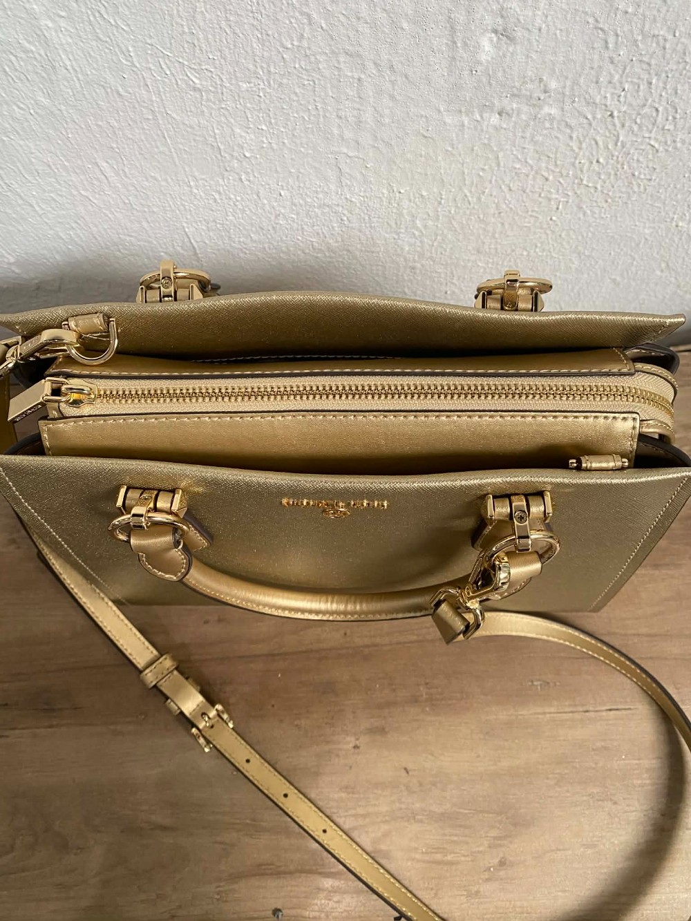 Michael Kors Marylin Metallic Saffiano Leather Bag