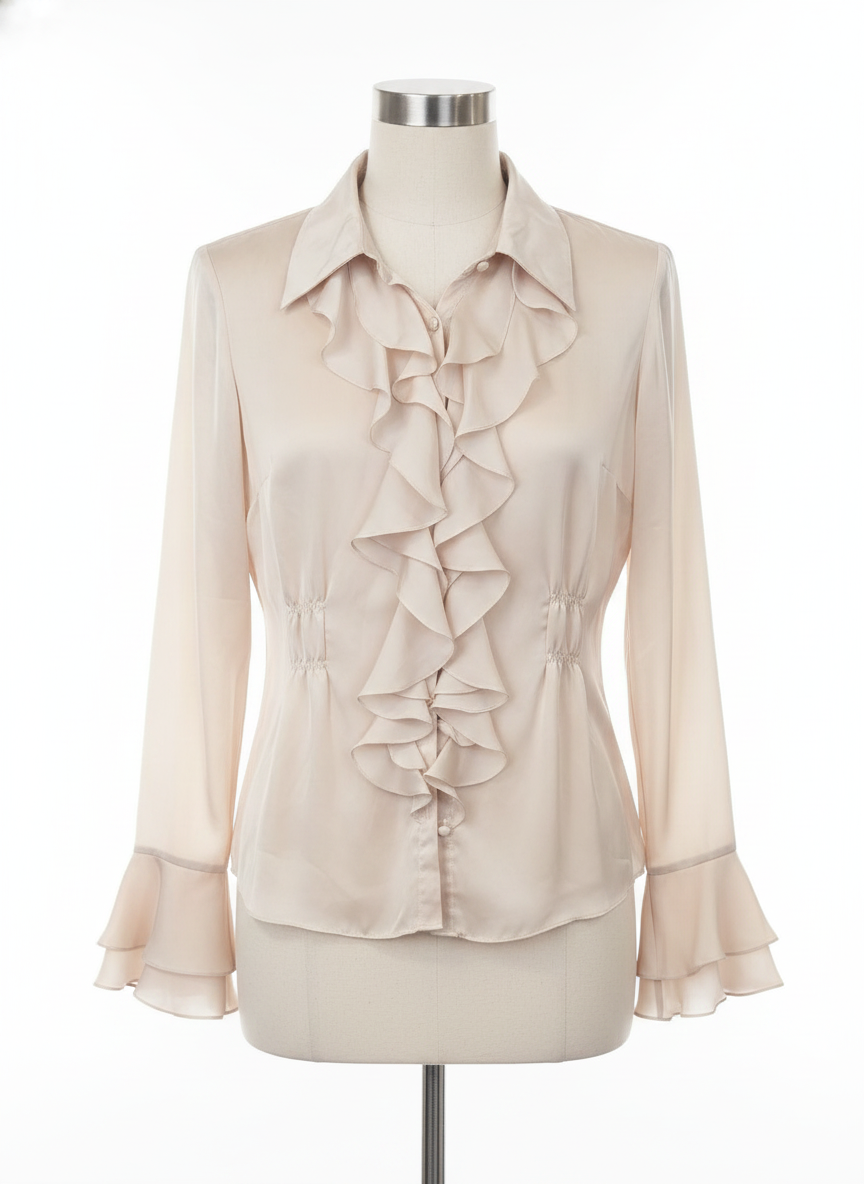 Cabi Front Ruffle LS Top, Medium
