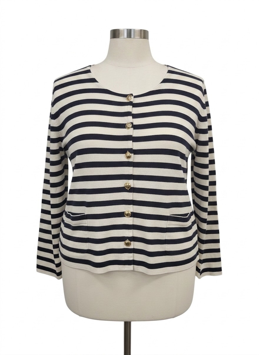 Talbots BU Striped Cardigan, 2X