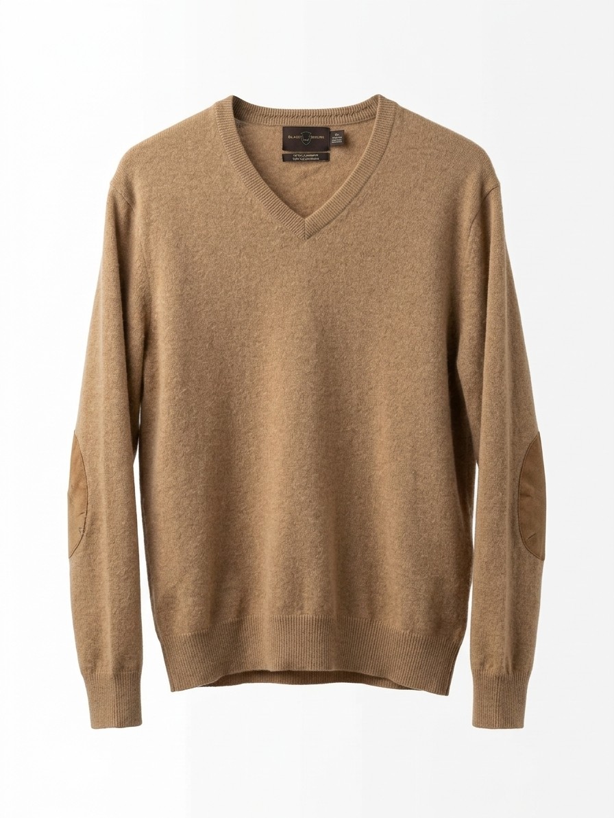 Black Brown Cashmere LS Top, XL