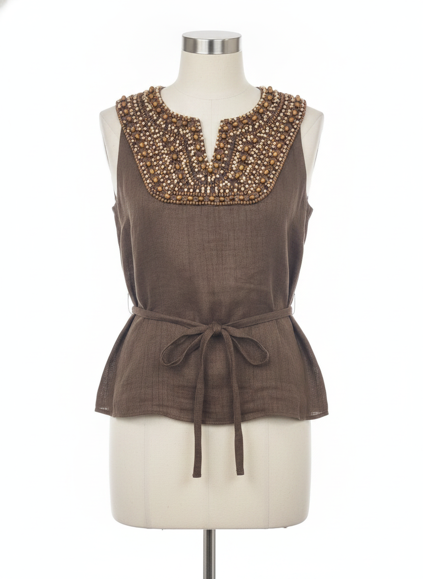 Lafayette 148 SL Linen/Cotton Blend Top