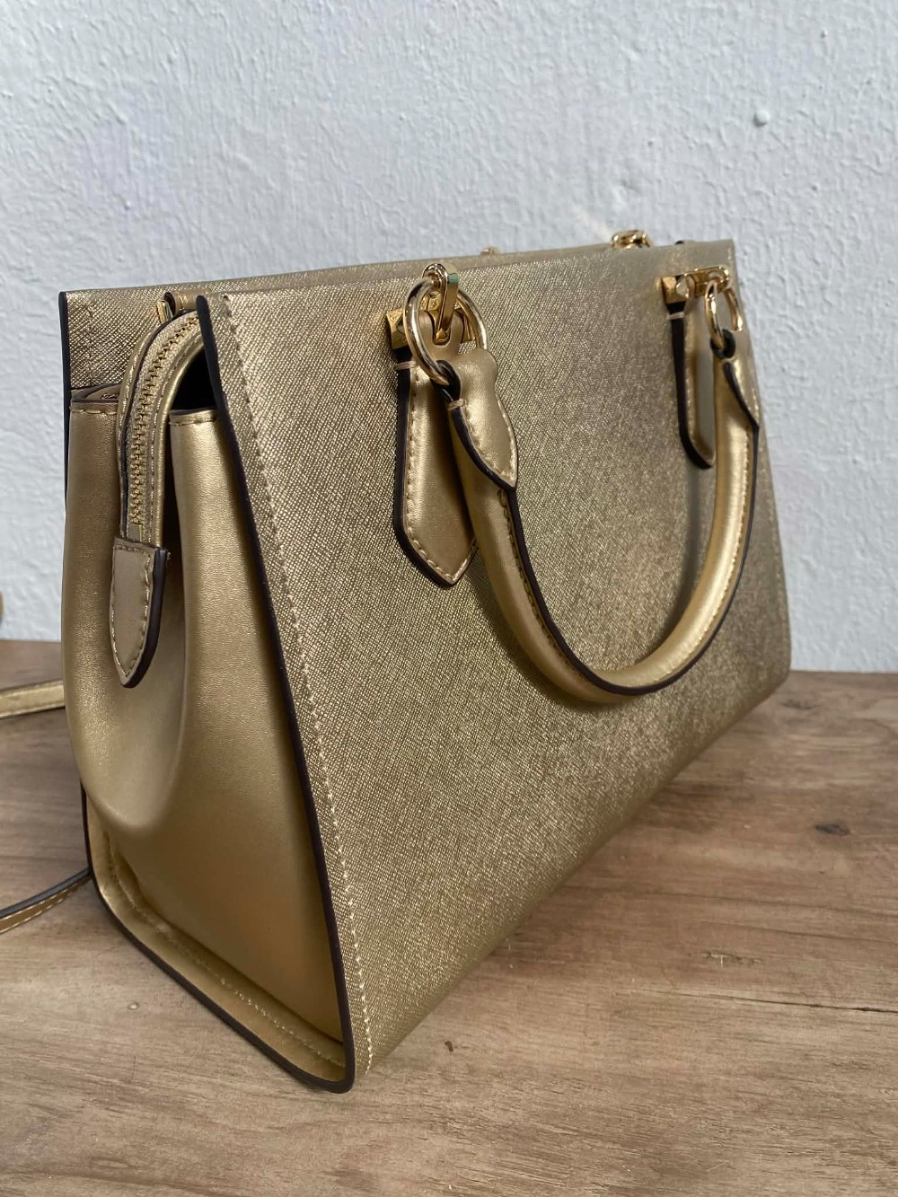 Michael Kors Marylin Metallic Saffiano Leather Bag