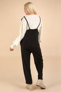 Fleece Baggy Backless Casual Jumpsuit