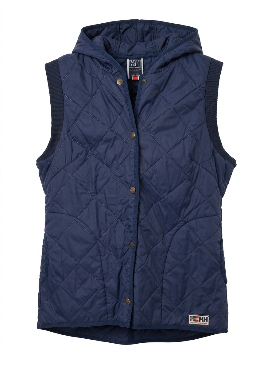 HH Long Quilted Hooded Vest, Large