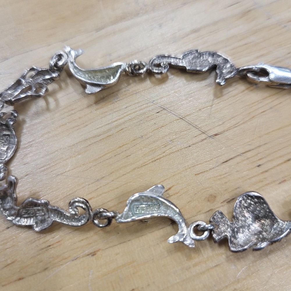 Sterling Silver 925 Sealife Bracelet