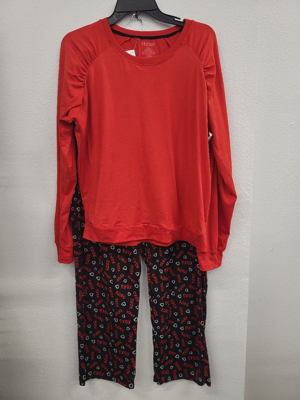 Hanes 2pc PJ Set LS Top/Pants, Large