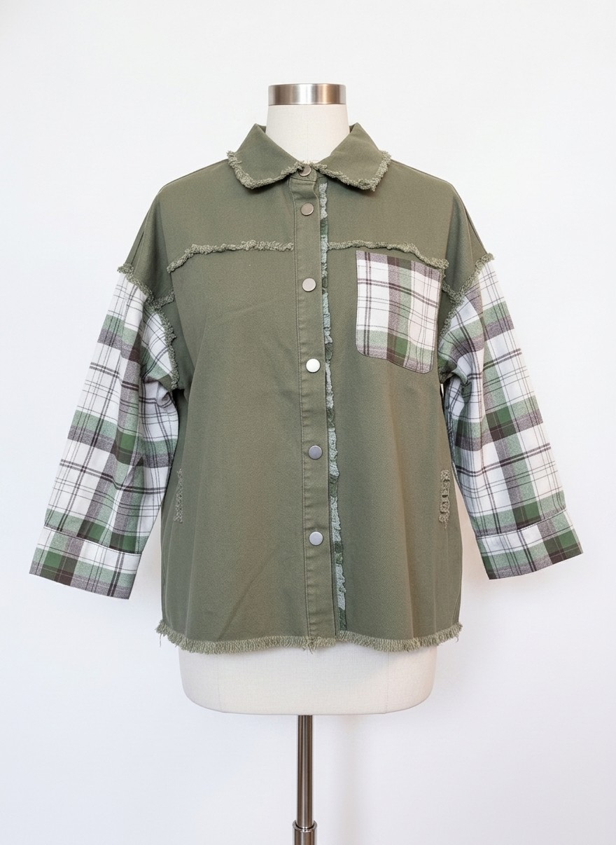 Denim & Plaid Flannel Shacket