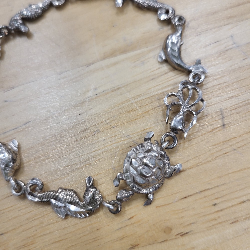 Sterling Silver 925 Sealife Bracelet