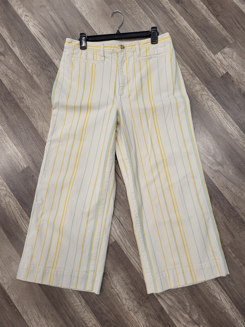 Madewell Vertical Stripe Wide Leg Jeans, 31