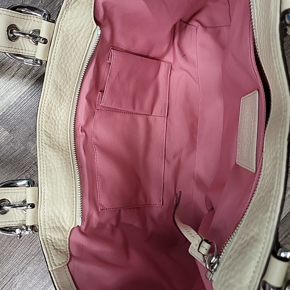 Vintage Coach Legacy Pebbled Leather Bag Beige