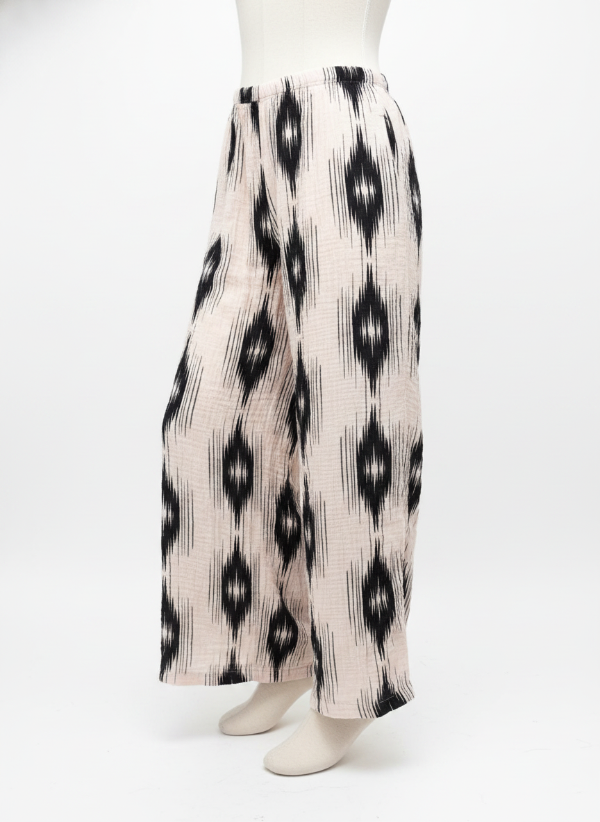 Divided cotton wide leg pants