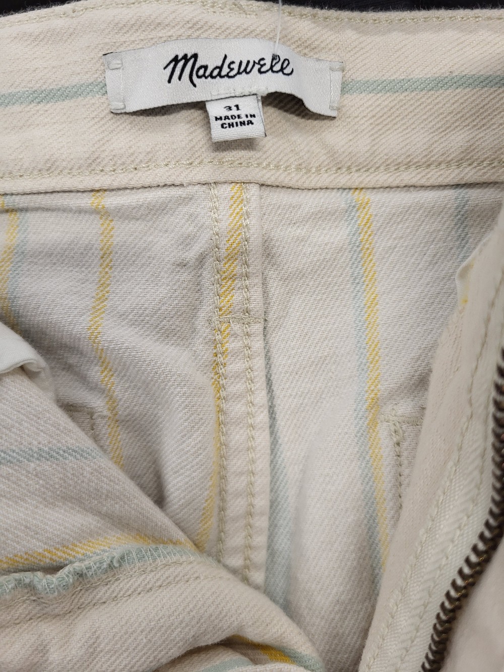 Madewell Vertical Stripe Wide Leg Jeans, 31