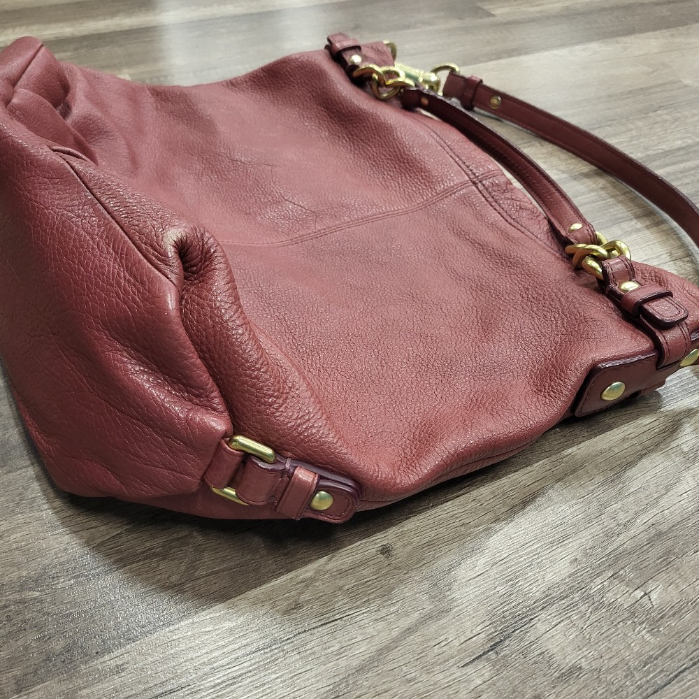 Coach Brooke Hobo Style Handbag Burnt Red