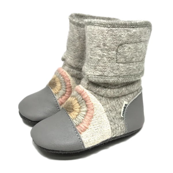 Nooks Felted Wool Booties - Rainbow Moon