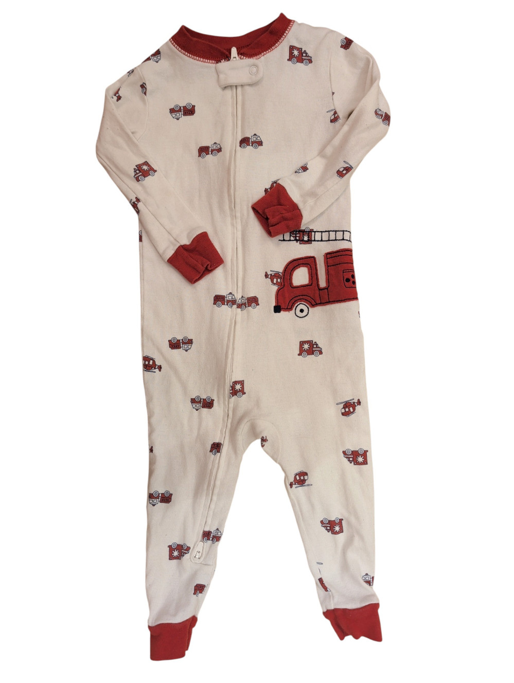 Carters Fire Truck Pajama Onesie 18M