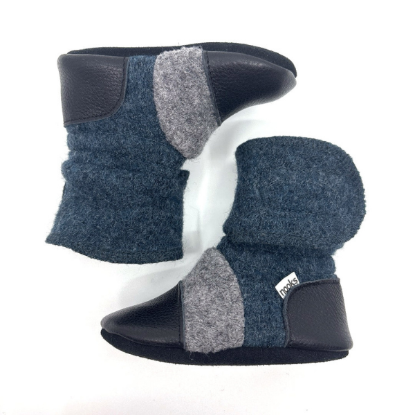 Nooks Felted Wool Booties - Granite