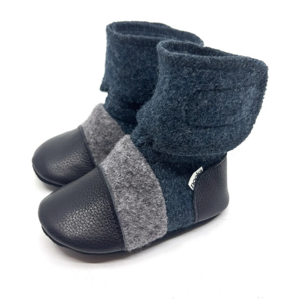 Nooks Felted Wool Booties - Granite