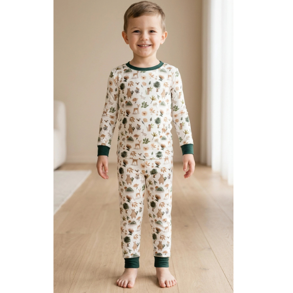 Itsy Bitsy Boutique Pajama Set Boys Woodland Print