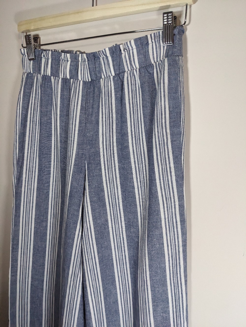 Pink Rose Striped Linen Pants - Small