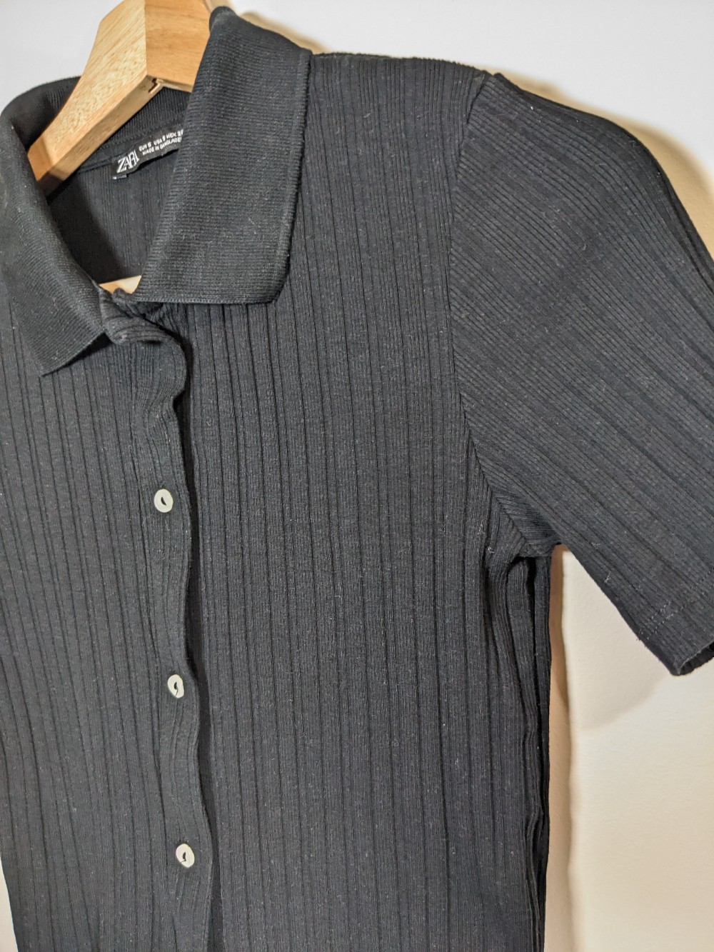 Zara Black Button Up Blouse - Small