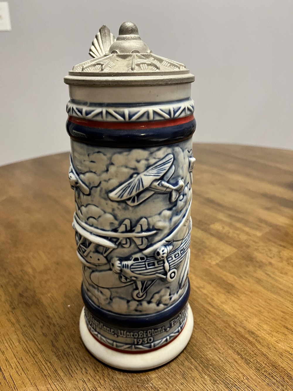 DELETE - TT - 1981 Avon Airplane Themed Ceramic Beer Stein