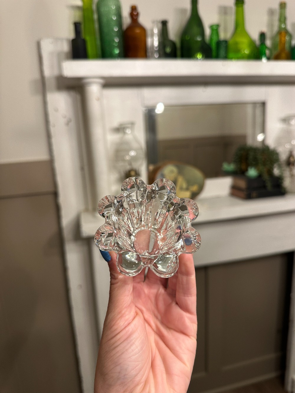 MB Vintage Glass Taper/Votive Candle Holder
