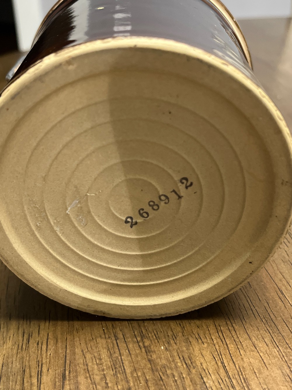 TT - Brown Stoneware Butter / Cheese Crock # 268912