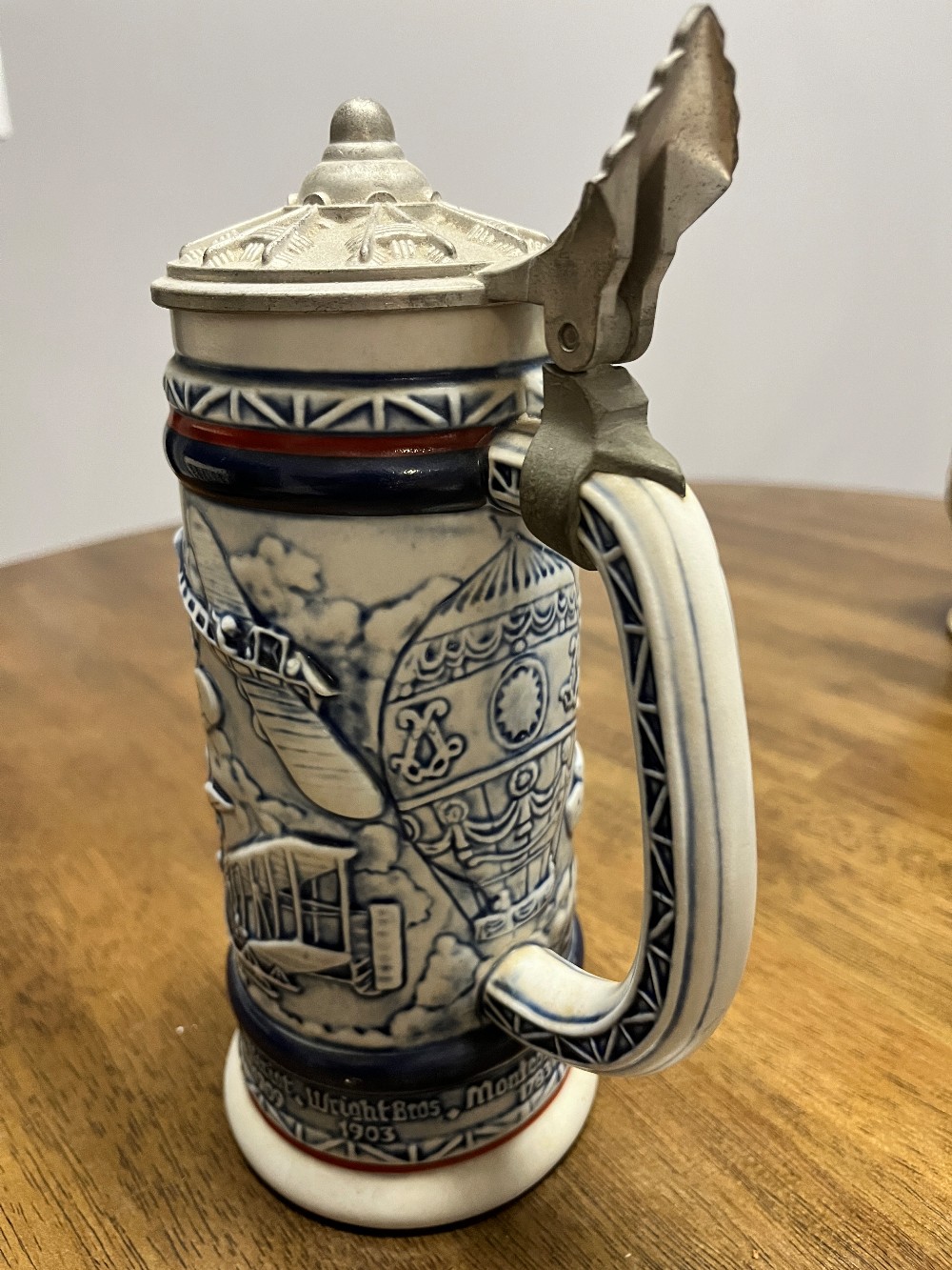 DELETE - TT - 1981 Avon Airplane Themed Ceramic Beer Stein