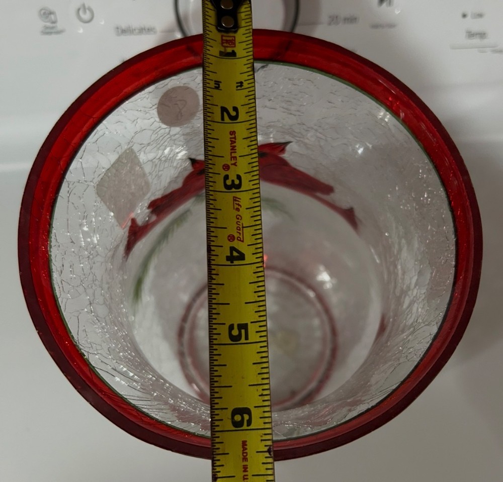 Crackle glass Cardinal vase