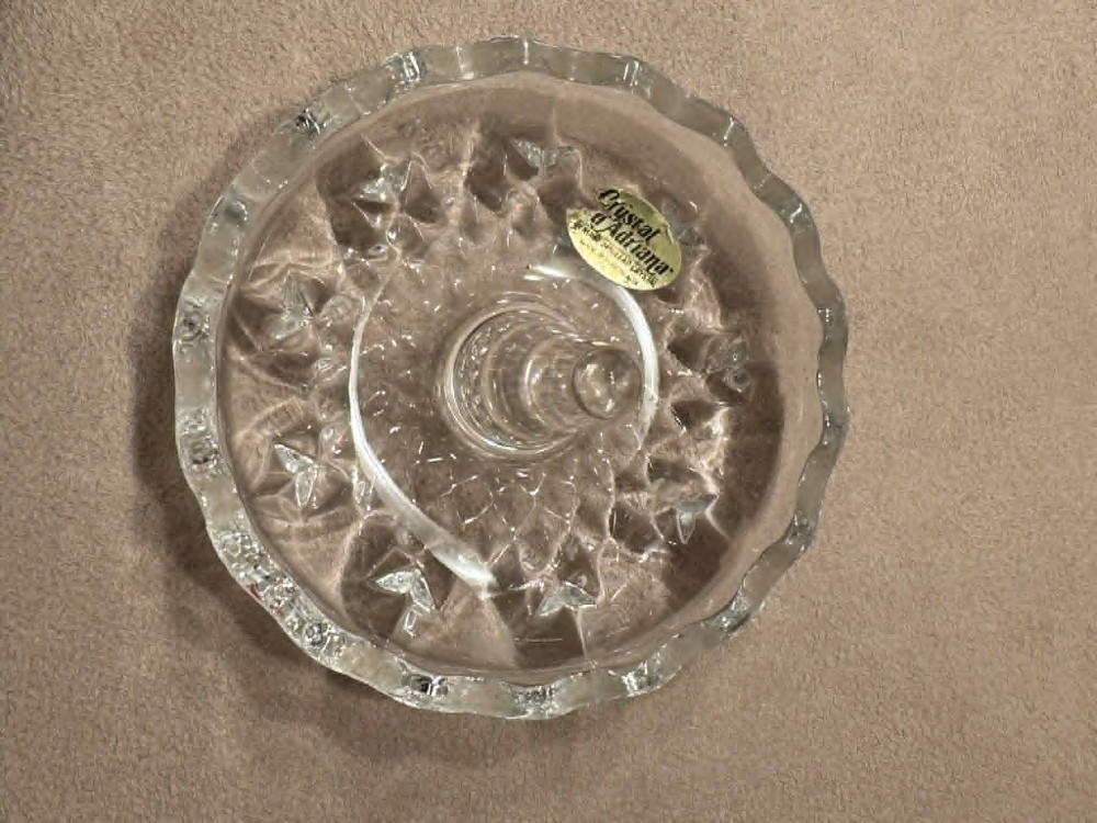 2024 - Vintage Zajecar Kristal lead crystal ring holder dish  (3.5x3.5x3.5)