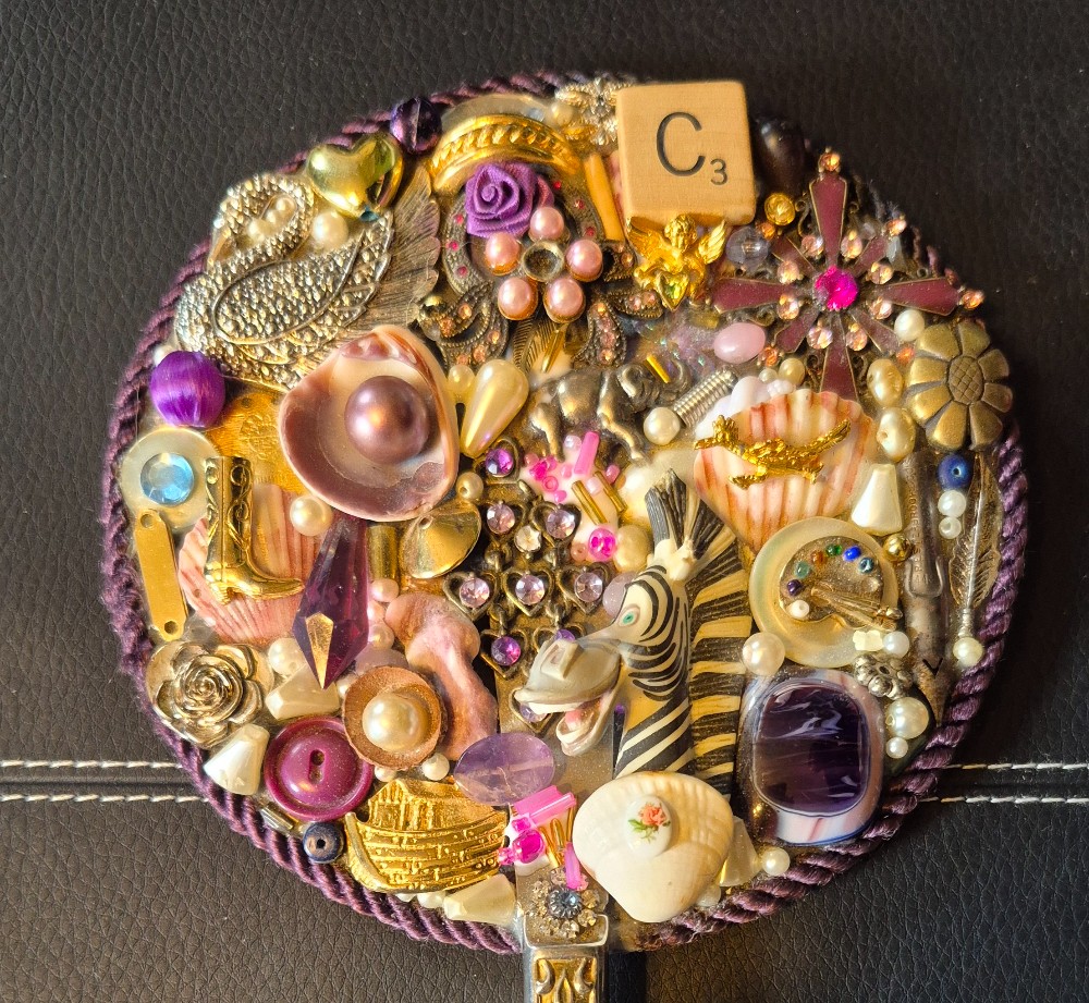 Vintage Jeweled Mirror