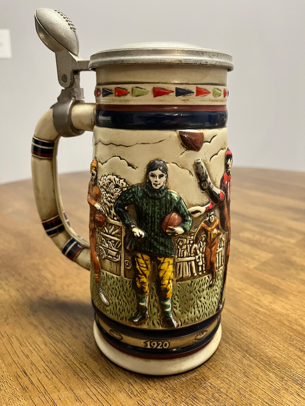 DELETE - TT - 1983 Avon Football Themed Ceramic Beer Stein