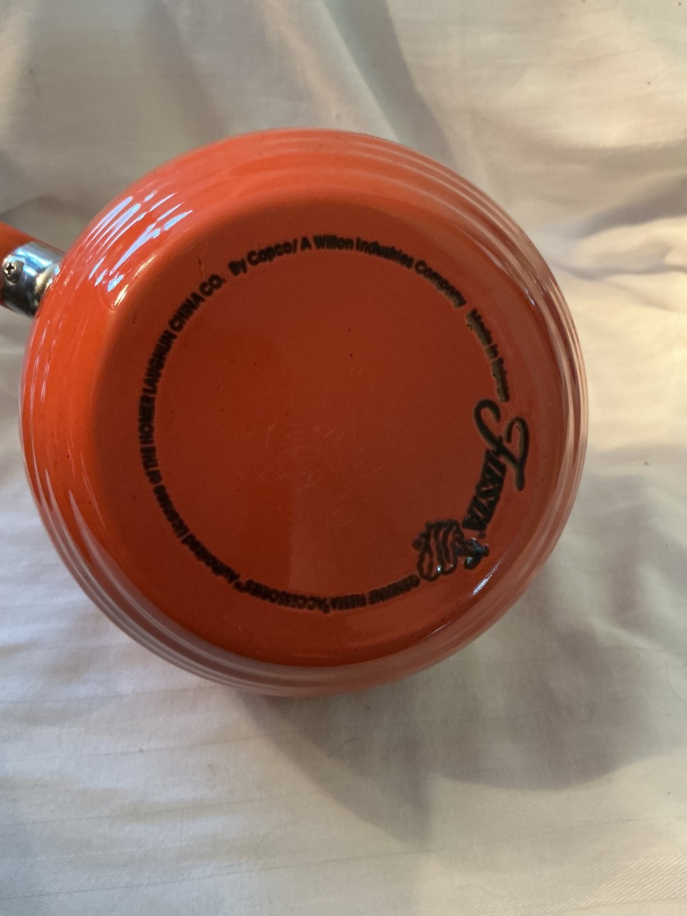 Fiesta Persimmon Orange Teapot Post-1986