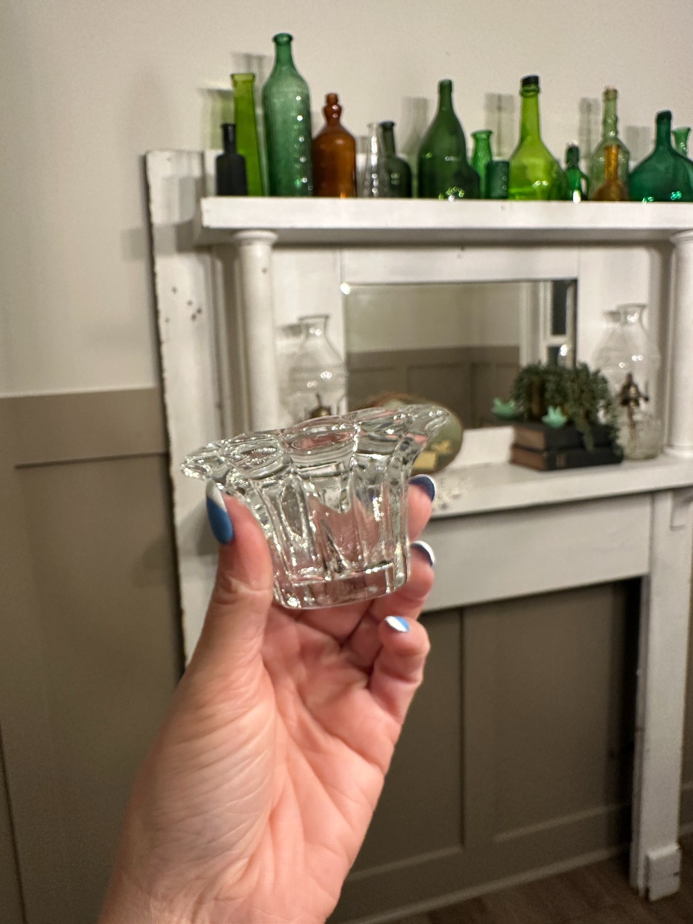 MB Vintage Glass Taper/Votive Candle Holder