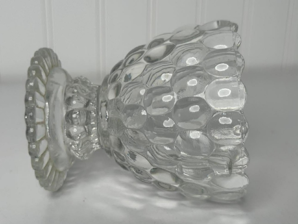 2537 - Vintage Avon bubble glass footed compote (3.5x3.5x4)