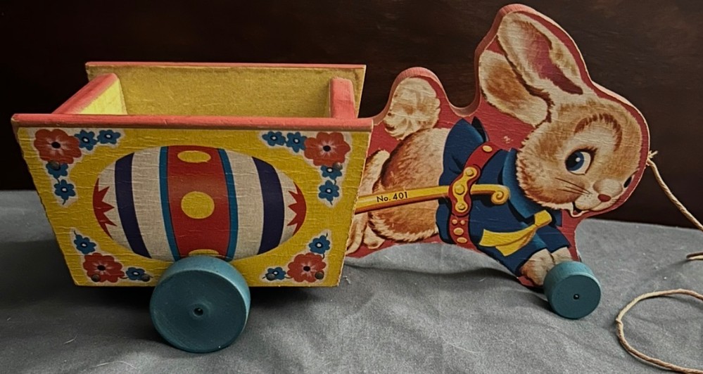 Vintage fisher price no 401 bunny pull toy