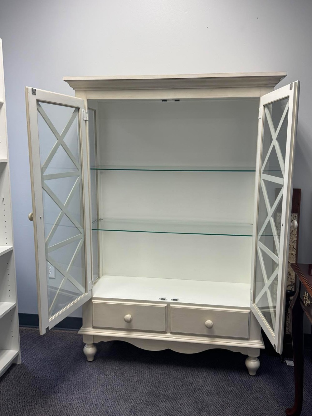 2525 - Farmhouse Glass Display Cabinet