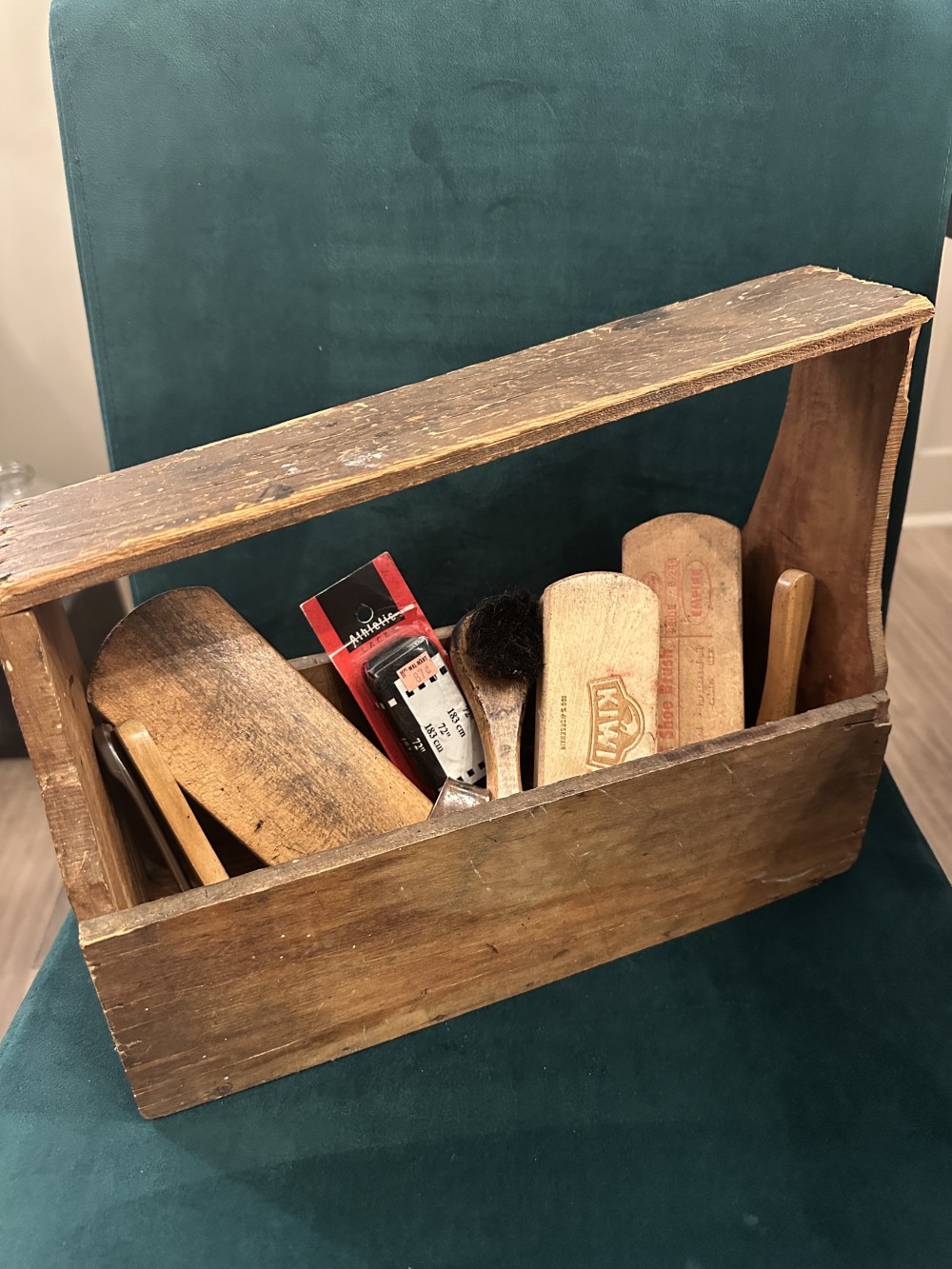 MB Handmade Shoe Shine Caddy with Brushes and Accessories